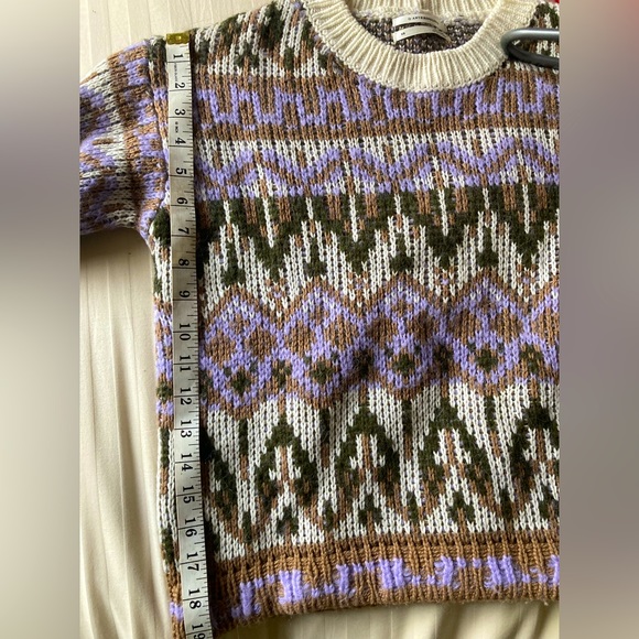 Anthropologie Fabiana Alpaca Wool Blend Fair Isle Knit Cropped Sweater - sz XS - Picture 7 of 14